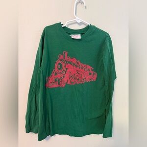 Hanna Andersson Green Train Graphic Kids Shirt